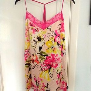 Floral lacy silky chemise